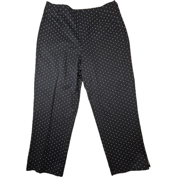 Susan Bristol Pants - Susan Bristol Polka Dot Pants Women 10 Black White Side Zip New